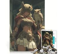 Rompecabezas de 1000 Piezas para Adultos: Anime Atenea con búho y Espada, Juegos educativos, Carrera de Velocidad de Manos, Toda la Familia 38x26cm