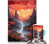Rompecabezas de 1000 Piezas para Adultos Anime de paisajes de fantasía Difícil Difícil Decoración de Pared cumpleaños y Navidad 38x26cm