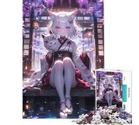 Rompecabezas de 1000 Piezas para Adultos Anime Fox Wisteria Night Rompecabezas de 1000 Piezas Juguetes DIY Desafío difícil Regalo de cumpleaños Regalos (38x26cm)