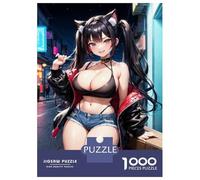 Rompecabezas De 1000 Piezas para Adultos Anime Girl Cat Ears Rompecabezas para Adultos Juegos Familiares Una Obra De Arte Ayuda A Ejercitar El Cerebro 70x50cm/1000pcs