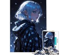 Rompecabezas de 1000 Piezas para Adultos Anime Girl︰ Winter'S Enchantment Actividades Divertidas en casa para la diversión Familiar Juego Imposible para Mayores de 14 años 50x75cm