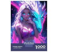 Rompecabezas De 1000 Piezas para Adultos Anime Girl with Dragon Rompecabezas para Adultos: Análisis Práctico del Juego Y Lógica, Toda La Familia 70x50cm/1000pcs