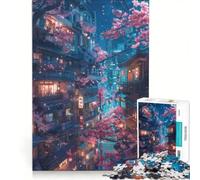 Rompecabezas de 1000 Piezas para Adultos: Anime Night Street, Juego práctico, Entrena tu Cerebro y Tus Manos, Cada Pieza es única 50x75cm