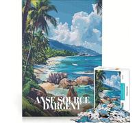 Rompecabezas de 1000 Piezas para Adultos: ANSE Source D'Argent, Playa de Seychelles, Juegos relajantes, diversión Familiar, colección de Artistas, Bellas Artes 38x52cm