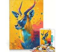 Rompecabezas de 1000 Piezas para Adultos Antílope Veloz como un Rayo Juego Familiar interacción Entre Padres e Hijos cumpleaños y Navidad 50x75cm
