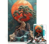 Rompecabezas de 1000 Piezas para Adultos: Árbol bonsái con Cascada, Juego Educativo, Carrera de Velocidad Manual, Regalo de cumpleaños, Regalos de Viaje 38x26cm