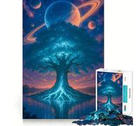 Rompecabezas de 1000 Piezas para Adultos Árbol Celestial de la Vida,Corte preciso,decoración,Juguete para Entrenar el Pensamiento,Juego de Tiempo Libre,Regalo Festivo de Ocio (38x26cm)