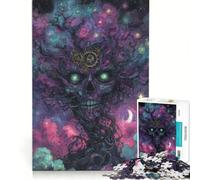 Rompecabezas de 1000 Piezas para Adultos: Árbol de Calaveras cósmicas, decoración de Pared, Actividades Familiares, Lista de Deseos con Papá Noel 38x26cm