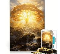 Rompecabezas de 1000 Piezas para Adultos Árbol de la Luz Eterna Juego de lógica de Ajuste Exacto Juguete Divertido Juego de Juego Libre Regalo de cumpleaños (50x75cm)