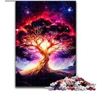 Rompecabezas de 1000 Piezas para Adultos, Árbol de la Vida Cósmico de Madera, para Adolescentes Mayores de 14 años, decoración del hogar, 50x75cm, para cumpleaños, Fiestas y Ocasiones Especiales