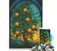Rompecabezas de 1000 Piezas para Adultos Árbol de la Vida de vitral Juego de ingenio desafiante para completar fortalece el Amor Entre Parejas 38x26cm