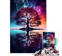 Rompecabezas de 1000 Piezas para Adultos Árbol de la Vida Galaxia Cósmica Actividades Divertidas en casa Regalos para Mujeres Juegos Familiares Apto para Mayores de 14 años 50x75cm
