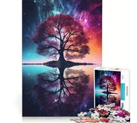 Rompecabezas de 1000 Piezas para Adultos Árbol de la Vida Galaxia Cósmica Juegos Educativos para Diversión en Familia Colección de Artistas Bellas Artes 38x52cm
