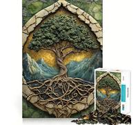 Rompecabezas de 1000 Piezas para Adultos, Árbol de la Vida, Mármol, Encaja Perfectamente, Decoración, Juguete de construcción, Juego de Paz, Regalo de cumpleaños (50x75cm)