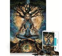 Rompecabezas de 1000 Piezas para Adultos, Árbol de la Vida, Meditación, Corte preciso, Arte, Juego Creativo para el Cerebro, Juego de Ocio, Divertido, Regalo de cumpleaños (38x52cm)