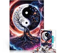 Rompecabezas de 1000 Piezas para Adultos Árbol de la Vida Yin Yang Entrena tu Cerebro y Tus Manos Mejorar el Amor Entre Parejas 52x38cm