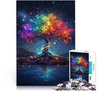 Rompecabezas de 1000 Piezas para Adultos Árbol de neón mágico y Colorido Juego Educativo Familiar Regalo de cumpleaños, Regalos 75x50cm