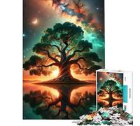 Rompecabezas de 1000 Piezas para Adultos Árbol del Cielo Nocturno en el Espacio Juguetes educativos para Aprender Juego Familiar Decoración Perfecta Regalo de cumpleaños (tamaño 38x26cm)