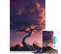 Rompecabezas de 1000 Piezas para Adultos Árbol Desnudo al Atardecer Arte de Corte preciso Juguete Creativo para desarrollar la Habilidad Juego para el Tiempo Libre Regalo navideño Relajante (50x75cm)