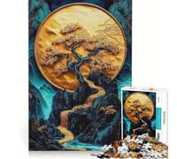 Rompecabezas de 1000 Piezas para Adultos Árbol Dorado, Sendero de montaña, Juego Relajante, Corte de precisión, Ideal para Decorar el Escritorio 50x75cm