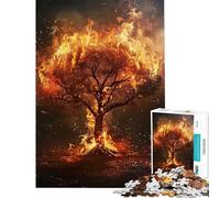Rompecabezas de 1000 Piezas para Adultos Árbol en Llamas Juego práctico de ensamblaje Interacción Entre Padres e Hijos (Tamaño 38x52cm)