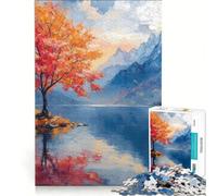 Rompecabezas de 1000 Piezas para Adultos Árbol en un Paisaje de Agosto Juego Familiar Actividades Divertidas para Hacer en casa Regalo de cumpleaños Regalos 38x52cm