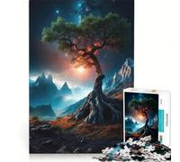 Rompecabezas de 1000 Piezas para Adultos Árbol Espacial Juegos Divertidos interacción Entre Padres e Hijos Regalo de Juego desafiante 38x52cm