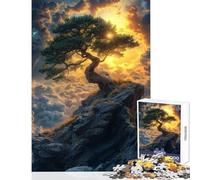Rompecabezas de 1000 Piezas para Adultos árbol Solitario en un acantilado Juguete Educativo Regalo de cumpleaños para Juego Educativo descompresión Intelectual tamaño 38x26cm