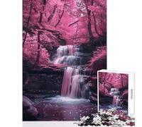 Rompecabezas de 1000 Piezas para Adultos árboles de Sakura y Cascada Juguete antiestrés Regalo de cumpleaños Juego Relajante y desafiante (tamaño 50x75cm)