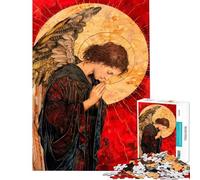 Rompecabezas de 1000 Piezas para Adultos Arcángel en oración Juegos relajantes para Adultos Alivio del estrés diversión en casa (tamaño 38x26cm)