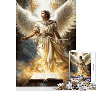 Rompecabezas de 1000 Piezas para Adultos Arcángel Uriel La Luz de Dios Decoración del hogar Juguetes Regalos de Amigo Secreto Juego práctico Entrena tu Cerebro y Tus Manos Tamaño 50x75cm