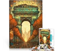 Rompecabezas de 1000 Piezas para Adultos “ Arco del Triunfo Abstracto” Madera,para Mayores de 14 años Juego Educativo para familias Regalo Divertido。tamaño:50x75cm/19.68x29.52pulgada