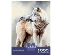 Rompecabezas De 1000 Piezas para Adultos Arctic Gray Wolf Rompecabezas para Adultos Juego Práctico Decoración De Pared Regalos para Amigos Y Familiares 52x38cm/1000pcs
