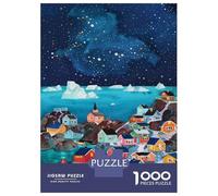 Rompecabezas De 1000 Piezas para Adultos Arctic Village Painting Rompecabezas para Adultos: Un Juego Práctico, Divertido Y Un Desafío Educativo con Humor 52x38cm/1000pcs