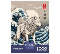 Rompecabezas De 1000 Piezas para Adultos Arctic Wolf Great Wave Rompecabezas para Adultos Juego De Ingenio Desafío Difícil Desafiante De Completar 38x26cm/1000pcs