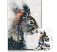Rompecabezas de 1000 Piezas para Adultos, Ardilla, Bosque, susurro, Disfrute de un Ocio Tranquilo, relajación, Ajuste Estable, Corte preciso, tamaño del Juguete: 50x75cm