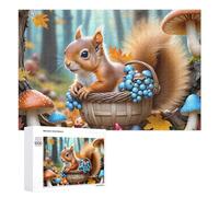 Rompecabezas de 1000 piezas para adultos, ardilla de otoño con cesta de bayas, juego familiar, difícil trato, regalo para toda la familia, 1000 piezas