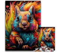 Rompecabezas de 1000 Piezas para Adultos, Ardilla psicodélica de cartón, Rompecabezas, Juego de desafío Mental para Adolescentes e interacción Familiar, 26x38cm/10,23x14,96 Pulgadas