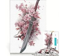 Rompecabezas de 1000 Piezas para Adultos: Arma de Flor de Cerezo, Juego Imposible, interacción Entre Padres e Hijos, para cumpleaños y Navidad 38x52cm