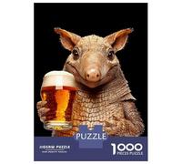 Rompecabezas De 1000 Piezas para Adultos Armadillo with Beer Rompecabezas para Adultos Juguetes Antiestrés Pero Divertido Y Humorístico 52x38cm/1000pcs