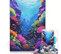 Rompecabezas de 1000 Piezas para Adultos Arrecife de Coral Vibrante Juegos educativos Carrera de Velocidad Manual Toda la Familia 38x52cm