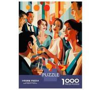 Rompecabezas De 1000 Piezas para Adultos Art Deco Party Scene Rompecabezas para Adultos Juegos Familiares Análisis Y Lógica Oferta como Regalos para Toda La Familia 52x38cm/1000pcs