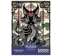 Rompecabezas De 1000 Piezas para Adultos Art Nouveau Black Cat Stained Glass Rompecabezas para Adultos Juguetes Antiestrés Decoración Perfecta Cumpleaños Y Navidad 70x50cm/1000pcs