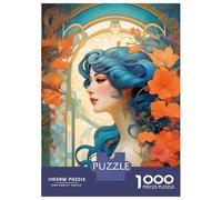 Rompecabezas De 1000 Piezas para Adultos Art Nouveau Woman Rompecabezas para Adultos Juego Familiar Mejora La Memoria Regalos Y Cumpleaños Únicos 52x38cm/1000pcs