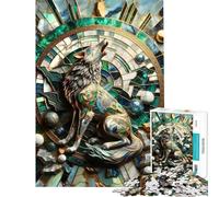 Rompecabezas de 1000 Piezas para Adultos Arte Abstracto de Lone Wolf Rompecabezas para Adolescentes Juego práctico para Mejorar la Memoria Regalos para Amigos y Familiares (tamaño 50x75cm)