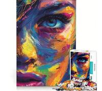 Rompecabezas de 1000 Piezas para Adultos, Arte Abstracto de rostros, Juegos Divertidos, desafiante para completar, Que Mejora el Amor Entre Parejas 38x26cm