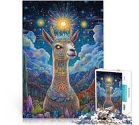 Rompecabezas de 1000 Piezas para Adultos Arte Colorido de Alpaca Juguete Educativo para aliviar el estrés Obra de Arte 38x26cm