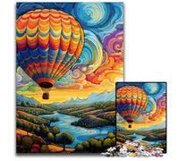 Rompecabezas de 1000 Piezas para Adultos,Arte Colorido,Globo aerostático,Rompecabezas de cartón,Juego Interactivo Familiar,Regalo Artesanal con Ilustraciones Coloridas,26x38cm/10,23x14,96 Pulgadas
