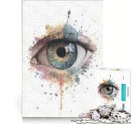 Rompecabezas de 1000 Piezas para Adultos Arte de anatomía del Ojo en Acuarela Juego Imposible Actividades Divertidas para Hacer en casa cumpleaños 38x52cm