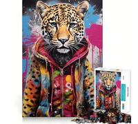 Rompecabezas de 1000 Piezas para Adultos,Arte de Banksy,Sudadera con Capucha de Leopardo,articulaciones precisas,Juego Divertido e Inteligente,Regalo para Momentos de Paz,decoración de cumpleaños